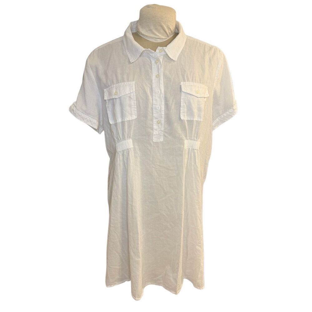 Gap Maternity Shirt Dress White XL